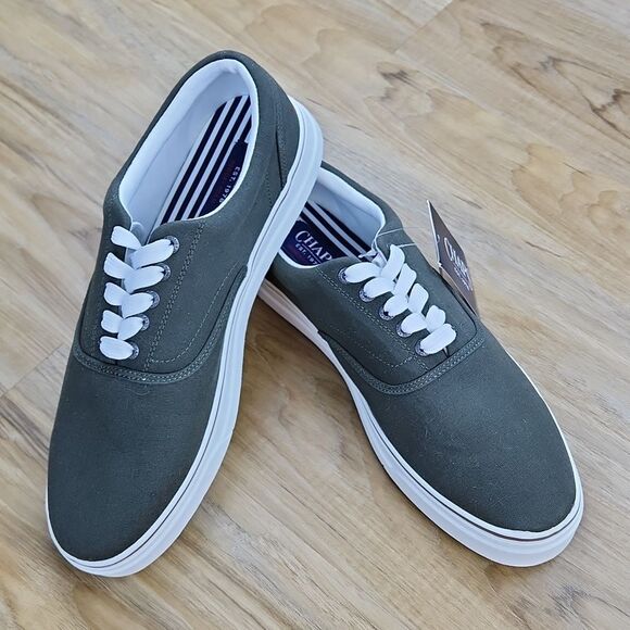 🔹️NWT Chaps Olive Chase Canvas Lace-up Sneakers Men's 10.5 - Picture 3 of 12